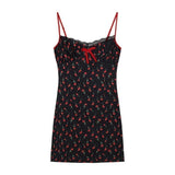 Large-Size Fat Mm French Sweet Hottie Sweet Bumpy Dress Girl Summer Red Cardigan + Broken Floral Skirt Two-Set