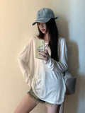 Sexy Thin Little Through Hottie Breathable Long Sleeve Sunscreen Summer Loose Jacket Female T Air Conditioning Mesh Jersey