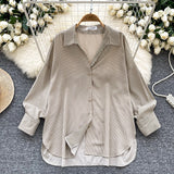 Lightly Cooked Ladies Shirt 2025 New Commuter Collar Single Buckle Cardigan Striped Shirt Women's Casual Top