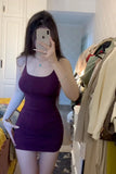 Temperament Purple Femininity Sling Dress Women Autumn New Body Inside The Bottom Hot Girl Ass Skirt Tide