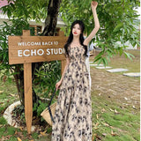 Temperament Stunning Sling Dress Summer 2025 New Holiday Style Super Xiansen Talling High-Rise Fasting Dress