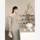 Pure-Want-Style Sexy Out-To-Shoulder Collar Dress With Thin Lattice Dress Summer New Thin Dress