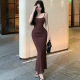 Ins Sexy Babes Slimming Pack Hips Sling Dress Korean Version Pure Lust Night Shop Dress Girl