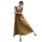 Sweet And Bare-Backed Flying Sleeve Bow Tie Dress Summer New Holiday Masked Thin Long Dress