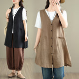 Real Shooting 2026 Summer New Fashion Cotton Long-Term Horse Clip Women Single Deductible Age Reduction Vest