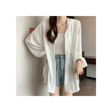 [] Medium And Long White Thin Hooded Sunscreen Shirt Coat Women's Large Summer Outside The Shirt Top