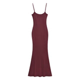 Hottie Sexy U-Neck Waist Slimmed Skirt Dress Dress Street Long Dress Show Skinny Fish Tail