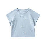 Sweet Hottie Bows Short-Sleeved Summer Round-Neck Fashion Short-Term Navel Bottom Shirt T-Shirt Three-Dimensional Personality