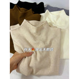 KANING Simple Half-High Collar Knitted Bottom Shirt Women 2026 Autumn And Winter Soft Long Sleeves With Sweater Top