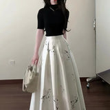 Korean Senior Wear A Set Of Gentle Style Unique Super-Looking Top Dress Two Sets 26 Autumn