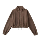 Autumn And Winter Olympic Grain Velvet Warm Sports Coat Women's Thick Loose Standing Collars Thin Comfortable Sweater
