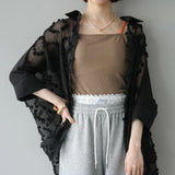 Multiplication Heavy Industry Embroidery Loose Sunscreen Lace T-Shirt Fashionable Air Conditioning Shirt