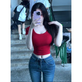 Ins Pure-Breining Style Short Sleeves And U-Necked Short-Sleeved T-Shirt Women's Collarbone Low-Chest Short-Sleeved Topess
