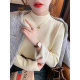 Kaning Plus Thick Bottom Knitted Shirt 2026 Autumn And Winter New One-Piece Collar With Half-High Collar Inside A Sweater