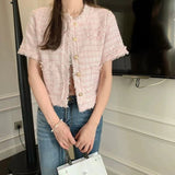Temperament Short Fragrant Coat Woman 2026 Summer New Coarse Flowers Á÷ Su Hundred Loose Short-Sleeved Top Woman