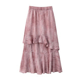 Summer Fainting Lotus Leaf Side Half Dress Korean Version Of Casual Wind Tight Waist A Word Irregular Open Fork Long Skirt