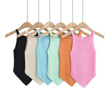 Spice Girls Summer The Same Vest Sling Flat Mouth Knit Triangle Under The Helid Elastic Slimming Bottom Thin