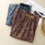Real Shooting 2026 Summer New Art Retro Broken Flowers Tight Waist Half-Dress Skirt Long Skirt Girl #6611