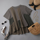 A Large Number Of Products Light Retro Chiffon Splicing Coat Women 2026 Summer New Set Of Short-Sleeved Shirt