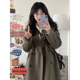 High-End Feeling Black Hair Coat Woman 2025 New Autumn And Winter Small In The Long-Term Coat Thicker