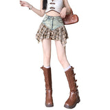 Stupliced Cowboy Half-Dress Woman 2026 New Age Reduction Of The Ocean, Fashionable High-Rise Thin A-Word Short Skirt Tide