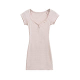 Spice Girls New Solid Color 2025 Summer Babes Heart Collar Thin Ass Hip Dress Skirt