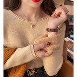 Kaning Round Collar Hooded Plus Velvet Thick Sweater Women 2026 Autumn And Winter New Solid Color Bottoming Shirt With Knitwear