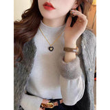 Kaning Plus Thick Bottom Knitted Shirt 2026 Autumn And Winter New One-Piece Collar With Half-High Collar Inside A Sweater