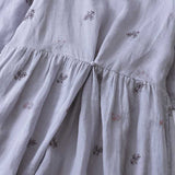 2025 Spring And Summer New Original Design Sesame Loose Large-Size Floating Art Embroidery Cotton Dress
