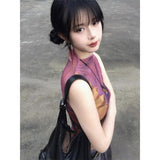 Fashion Pure Windy Sexy Sleeveless Small Vest Women Summer New Irregular Tight Slim Short Top