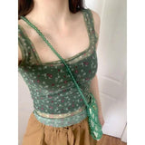 Summer Thin Flower Sexy Micro-Permeable Mesh Sling Sling Female Korean Version Pure Lusty Design Sense Slime On The Tide