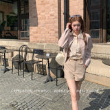 Vintage Round Collar Leather Jacket Woman 2026 Autumn New Korean Loose Leisure Short Pink Top Woman