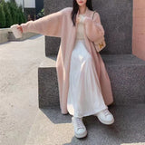 Imitation Of The Stinger Temperament Long Over The Knee Sweater Cardigan Women Autumn And Winter New Lazy Wind Loose Thick Knit Coat