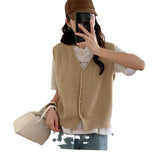 KANING V-Neck Single-Dcupuncture Knitted Vest 2026 Autumn New Design Sweater Cardigan Vest