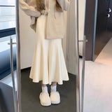 Autumn And Winter New Gentle Wind High Waist Temperament Knitted Half Dress Woman Thin A Word Fishtail Half Skirt