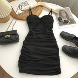 Purely Sexual Wrinkled A-B-Packed Hip Dress Girl Summer 2025 Korean Version Of The Sling Sling Vest Babes Dress