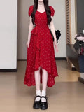 Red Dress Dress Women's Summer 2025 New Popular Explosion This Year's Huge Look Niche Beautiful Waist-Bendered Long Dress