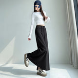 Grey Sports Skirt Women Spring And Autumn New High-Waist Straight Open Fork A-Style Half-Dress Pendant Skirt Long Skirt