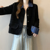 KANING Can't Afford The Ball Of Imitation Hairs, Knitted Coat 2026 Autumn New Small Smell Style Short Cardigan Top
