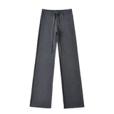 Summer New Yoga Elastic High-Waisted Loose-Rloose Straight Trousers Languid Languid Casual Drag Trousers
