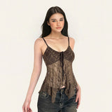 Temperament Lace Splicing Sling Vest Women's Winter New Slimming Inside The Ocean To Catch Up With A Coat