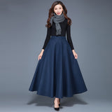 Autumn And Winter Pure Color Hair, The Half-Dress Skirt Big Swing Skirt High-Rise Long Dress Skirt Skirt Skirt