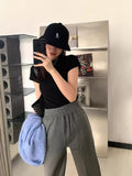 Solid Color Bottom Slim Short-Sleeved T-Shirt Women Summer Tide New Thin Short-Sleeved Top Woman