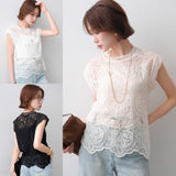 Multiplication Large Number Of Goods New High-End Collar Lace Lace Fashion Sleeveless Shirt Top Lady