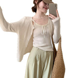 KANING Knitted Vest With Two Sets Of 2026 Autumn New Sweet Temperament To Show Knitted Cardigan Woman