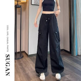 Workwear Women's 2025 New Summer Thin High-Waisted Loose Thin Leisure Sports Climbing Trousers #2232