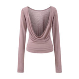 Pure Lust Wind Collar Long Sleeve Hoodie Top Yoga Sports T-Shirt Women Long Sleeves