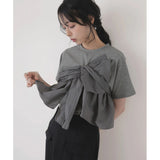 Real Shooting A Large Number Of Summer Fake Two Splicing Small Short Cotton Tops Personality Breathable Cotton Top