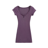 Spice Girls New Solid Color 2025 Summer Babes Heart Collar Thin Ass Hip Dress Skirt