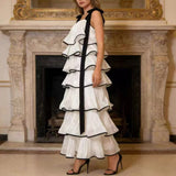 Fashion Thin Temperament Dress Thousands Of Gold Famous Wind Strapped Sling Heavy Industry Lotus Leaf Side Dress